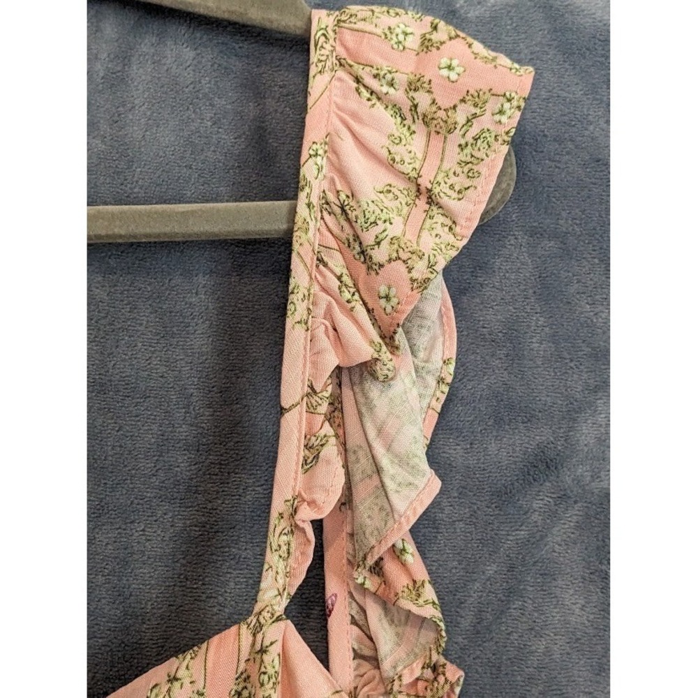 AguaBendita Target Mini Dress 3X Floral Tile Dainty Blush Pink Flutter Sleeve - Picture 5 of 16